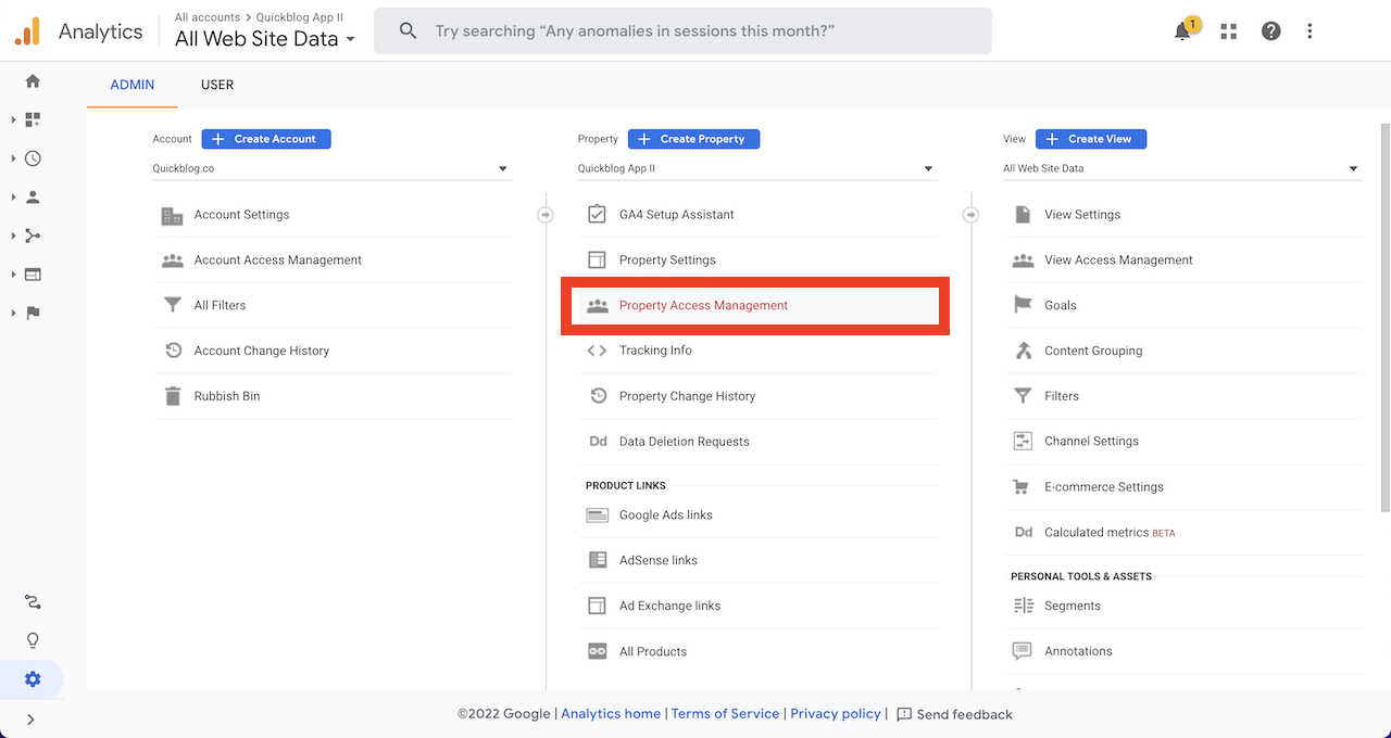 Google Analytics Property Settings.png Google Analytics Property Settings